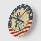 アンティークアンクルサム ラウンド壁時計 (傾斜)