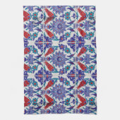 アンティークアンダルシアンヒストリックスペインチューリップバラ キッチンタオル (縦)