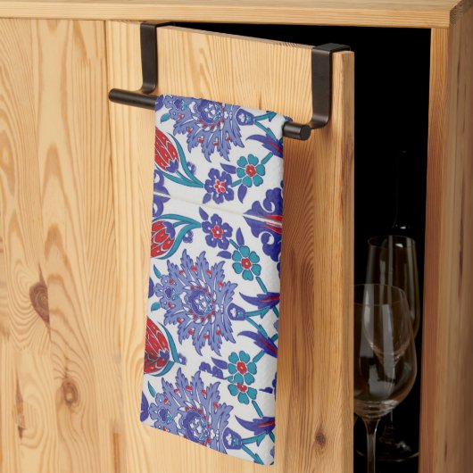 アンティークアンダルシアンヒストリックスペインチューリップバラ キッチンタオル (三つ折り)