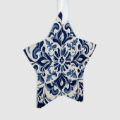 アンティークアンダルシアンブルーモザイクデザインフォーホーム オーナメント (正面)