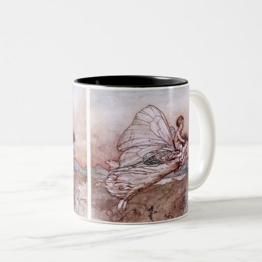 アンティークアーサーラックハムフェアリーイラストレーション ツートーンマグカップ (正面右)