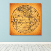 アンティークアース世界地図ヴィンテージグローブアート キャンバスプリント (インサイチュ (ウッドフロア))