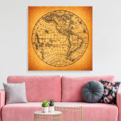 アンティークアース世界地図ヴィンテージグローブアート キャンバスプリント (インサイチュ (リビング))