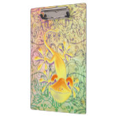 アンティークアートオーナメントパターン+笑顔のゲッコ クリップボード (左)