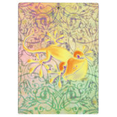 アンティークアートオーナメントパターン+笑顔のゲッコ クリップボード (裏面)