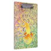 アンティークアートオーナメントパターン+笑顔のゲッコ クリップボード (右)