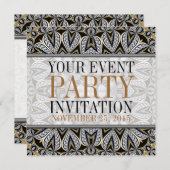 アンティークアートデコールアダルトカクテルパーティの招待状 招待状 (正面/裏面)