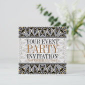 アンティークアートデコールアダルトカクテルパーティの招待状 招待状 (スタンド正面)