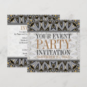 アンティークアート装飾 大人のカクテルパーティー招待状 招待状 (正面/裏面)