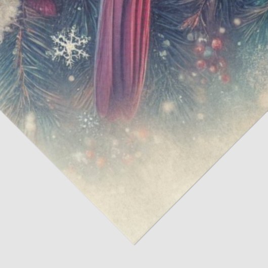 アンティークアート（鳥）ショウジョウコウカンチョウinスノーフォレストデクページ 薄葉紙 (詳細)