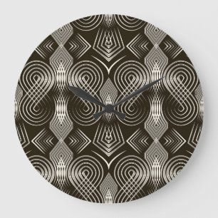 アンティークアールデコシームレスオーナメント ラージ壁時計