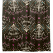 アンティークアールデコ、幾何学的パターン シャワーカーテン (正面)