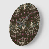 アンティークアールデコ、幾何学的パターン ラージ壁時計 (傾斜)