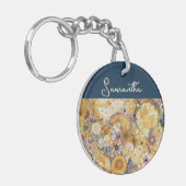 アンティークアールヌーボースタイルファインアート絵を描フローラ キーホルダー (正面左)