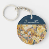 アンティークアールヌーボースタイルファインアート絵を描フローラ キーホルダー (正面)