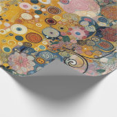 アンティークアールヌーボースタイルファインアート絵を描フローラ ラッピングペーパー (角)