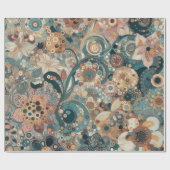 アンティークアールヌーボースタイルファインアート絵を描フローラ ラッピングペーパー (フラット)