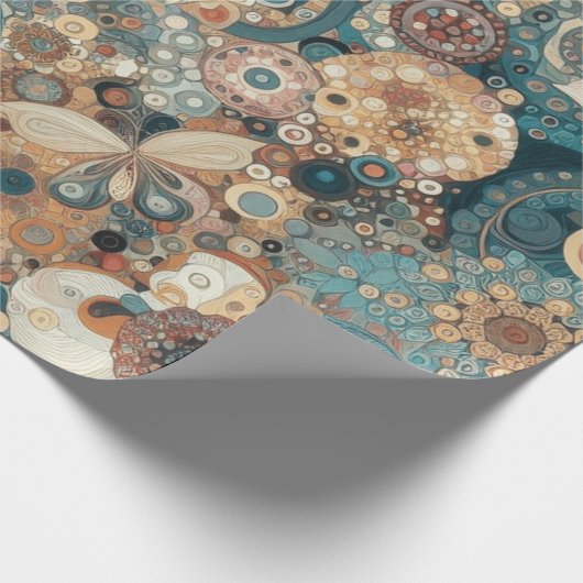 アンティークアールヌーボースタイルファインアート絵を描フローラ ラッピングペーパー (角)