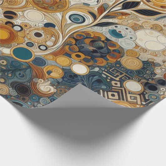 アンティークアールヌーボースタイルファインアート絵を描フローラ ラッピングペーパー (角)