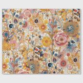 アンティークアールヌーボースタイルファインアート絵を描フローラ ラッピングペーパー (フラット)