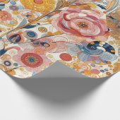 アンティークアールヌーボースタイルファインアート絵を描フローラ ラッピングペーパー (角)