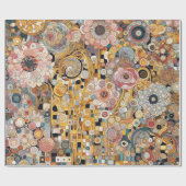 アンティークアールヌーボースタイルファインアート絵を描フローラ ラッピングペーパー (フラット)