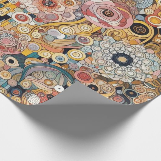 アンティークアールヌーボースタイルファインアート絵を描フローラ ラッピングペーパー (角)