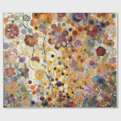 アンティークアールヌーボースタイルファインアート絵を描フローラ ラッピングペーパー (フラット)