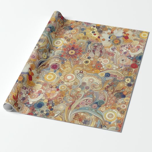 アンティークアールヌーボースタイルファインアート絵を描フローラ ラッピングペーパー (アンロールド)