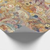 アンティークアールヌーボースタイルファインアート絵を描フローラ ラッピングペーパー (角)