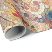 アンティークアールヌーボースタイルファインアート絵を描フローラ ラッピングペーパー (ロールコーナー)