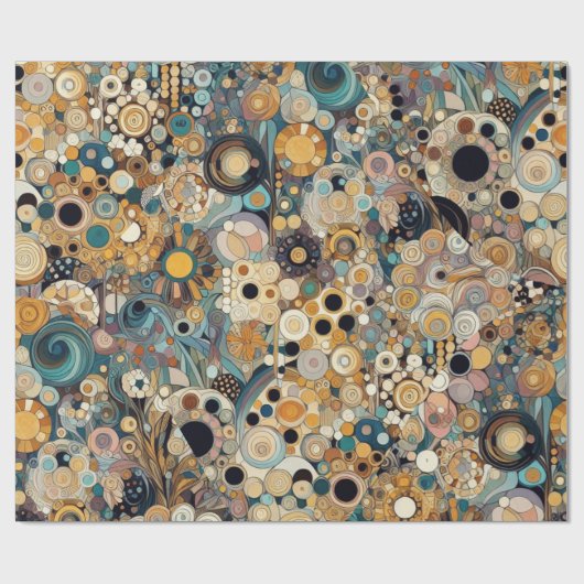 アンティークアールヌーボースタイルファインアート絵を描フローラ ラッピングペーパー (フラット)