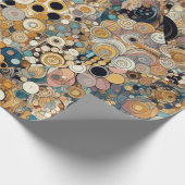 アンティークアールヌーボースタイルファインアート絵を描フローラ ラッピングペーパー (角)