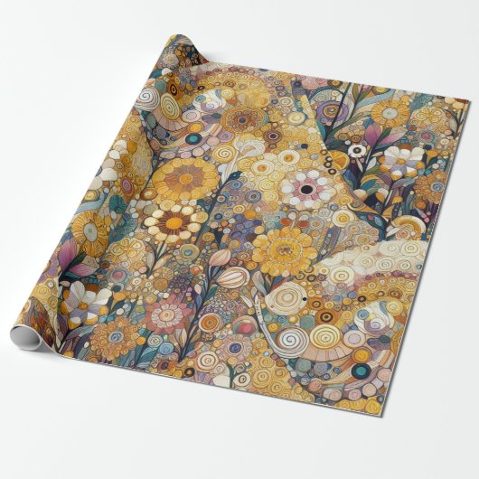 アンティークアールヌーボースタイルファインアート絵を描フローラ ラッピングペーパー (アンロールド)