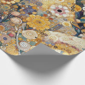 アンティークアールヌーボースタイルファインアート絵を描フローラ ラッピングペーパー (角)