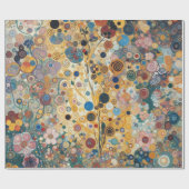 アンティークアールヌーボースタイルファインアート絵を描フローラ ラッピングペーパー (フラット)