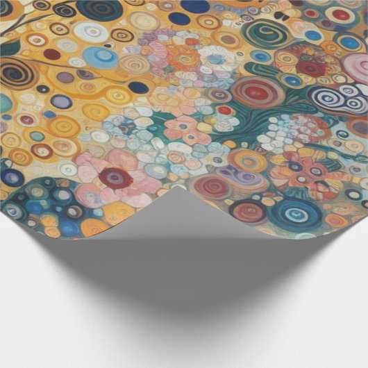 アンティークアールヌーボースタイルファインアート絵を描フローラ ラッピングペーパー (角)