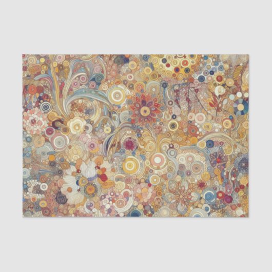 アンティークアールヌーボースタイルファインアート絵を描フローラ 薄葉紙 (正面)