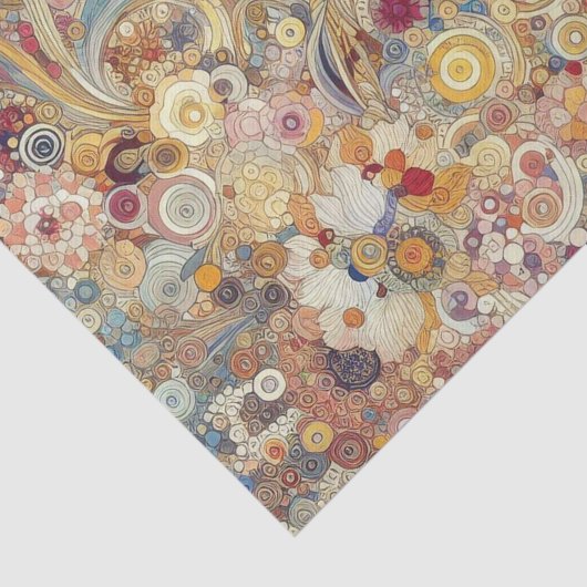 アンティークアールヌーボースタイルファインアート絵を描フローラ 薄葉紙 (詳細)