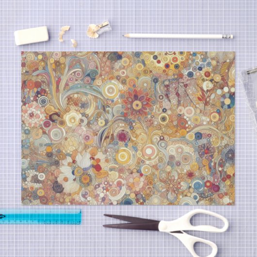 アンティークアールヌーボースタイルファインアート絵を描フローラ 薄葉紙 (クラフト)