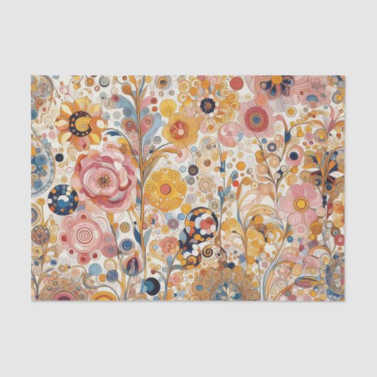 アンティークアールヌーボースタイルファインアート絵を描フローラ 薄葉紙 (正面)