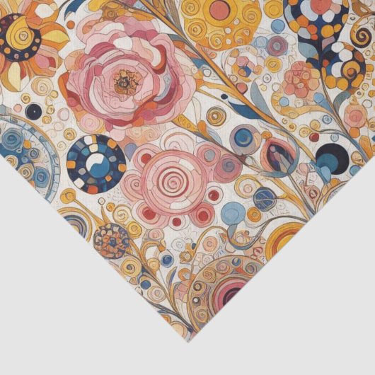 アンティークアールヌーボースタイルファインアート絵を描フローラ 薄葉紙 (詳細)