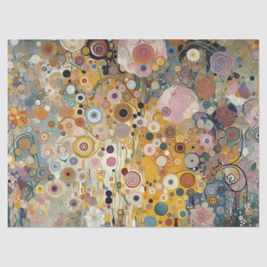 アンティークアールヌーボースタイルファインアート絵を描フローラ 薄葉紙 (正面)