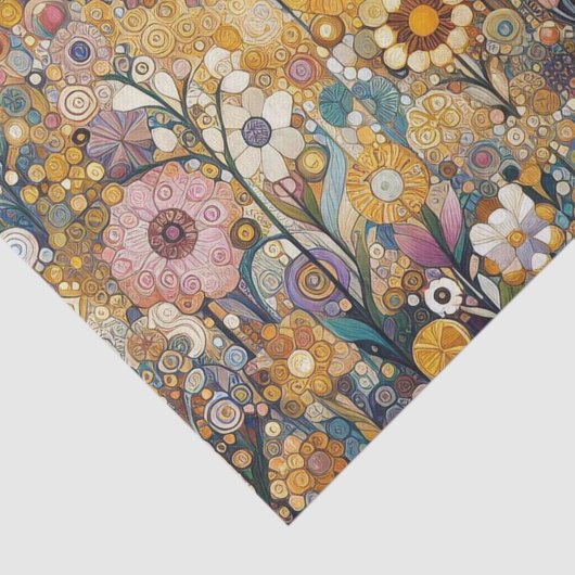 アンティークアールヌーボースタイルファインアート絵を描フローラ 薄葉紙 (詳細)