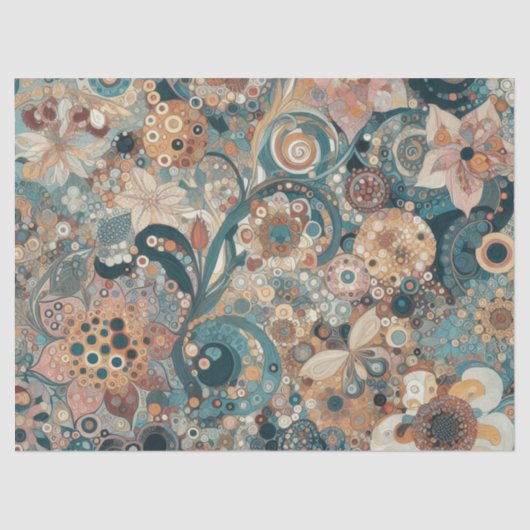 アンティークアールヌーボースタイルファインアート絵を描フローラ 薄葉紙 (正面)