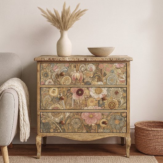 アンティークアールヌーボースタイルファインアート絵を描フローラ 薄葉紙