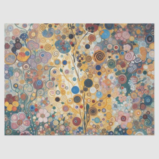 アンティークアールヌーボースタイルファインアート絵を描フローラ 薄葉紙 (正面)