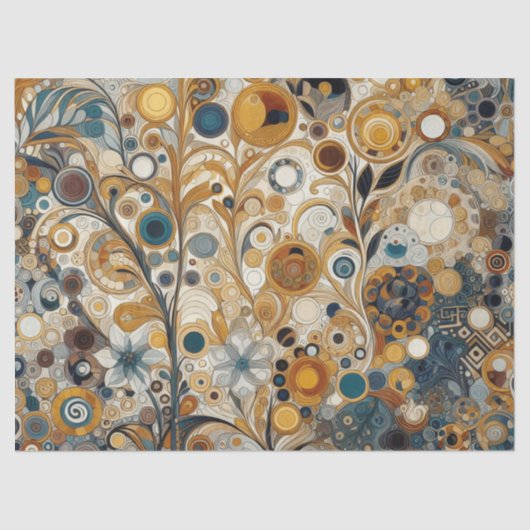 アンティークアールヌーボースタイルファインアート絵を描フローラ 薄葉紙 (正面)