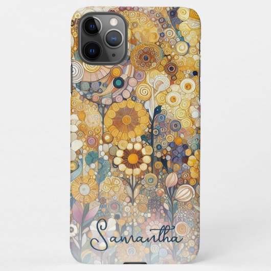 アンティークアールヌーボースタイルファインアート絵を描フローラ iPhoneケース (裏面)