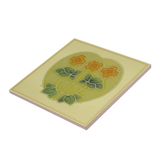 アンティークアールヌーボーハート&フラワーズレプロアンティーク タイル (側面)